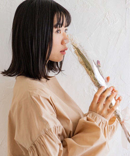 Mysa&Liina（ミーサリーナ）の「ペプラムコットンブラウス（シャツ/ブラウス・レディース・ブラック/ベージュ/オフホワイト/ブルー・M）」の10枚目の写真