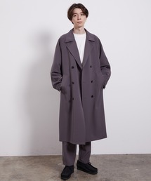 JUNRED | 【セットアップ対応】スムースタッチトレンチオーバーコート(トレンチコート)
