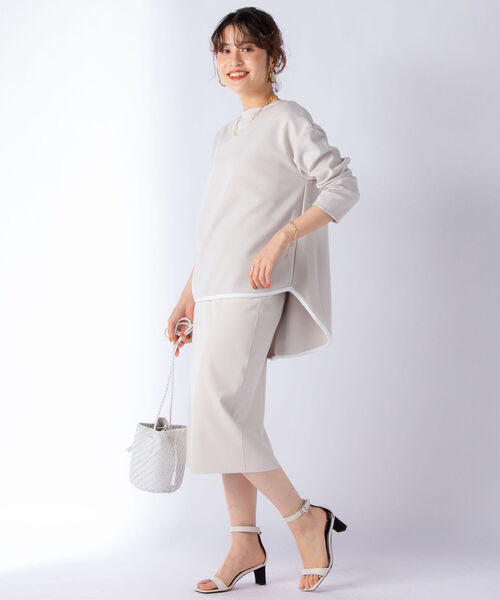NOLLEY’S Sophi（ノーリーズソフィ）の「ニットジョーゼットスカート（スカート・レディース・ベージュ/ネイビー/オフホワイト・38/36/34）」の14枚目の写真