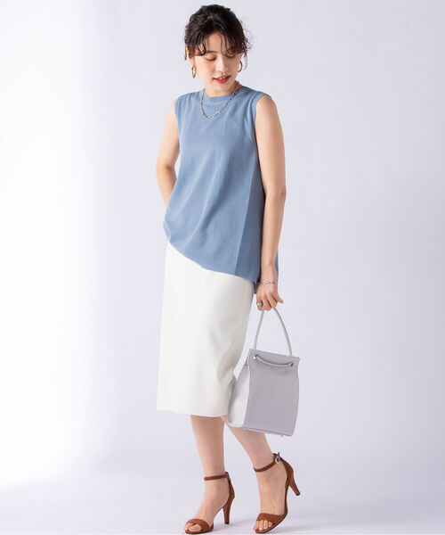 NOLLEY’S Sophi（ノーリーズソフィ）の「ニットジョーゼットスカート（スカート・レディース・ベージュ/ネイビー/オフホワイト・38/36/34）」の11枚目の写真