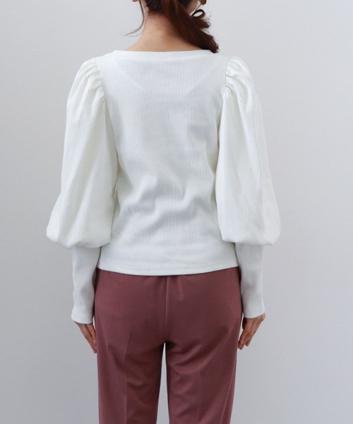 archives(アルシーヴ)の「パワショルTOPS(Tシャツ/カットソー・レディース・アイボリー/ブラック/オフホワイト/グレイッシュベージュ・MEDIUM)」の14枚目の写真