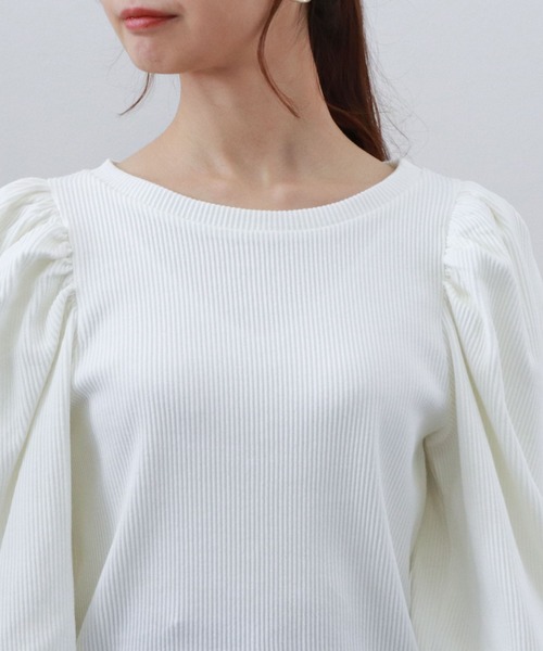 archives(アルシーヴ)の「パワショルTOPS(Tシャツ/カットソー・レディース・アイボリー/ブラック/オフホワイト/グレイッシュベージュ・MEDIUM)」の15枚目の写真