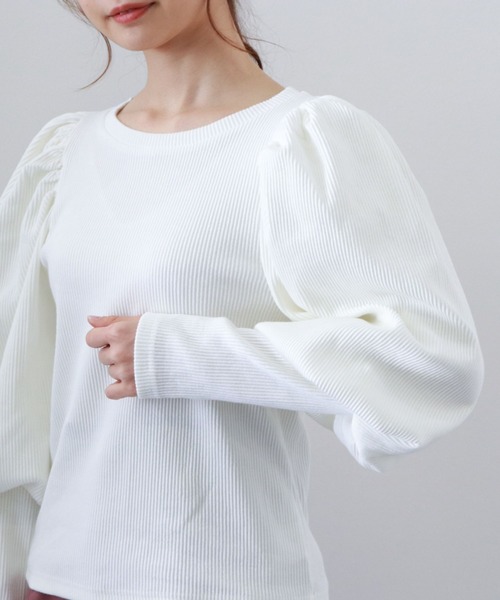 archives(アルシーヴ)の「パワショルTOPS(Tシャツ/カットソー・レディース・アイボリー/ブラック/オフホワイト/グレイッシュベージュ・MEDIUM)」の16枚目の写真