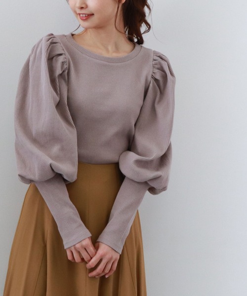 archives(アルシーヴ)の「パワショルTOPS(Tシャツ/カットソー・レディース・アイボリー/ブラック/オフホワイト/グレイッシュベージュ・MEDIUM)」の10枚目の写真
