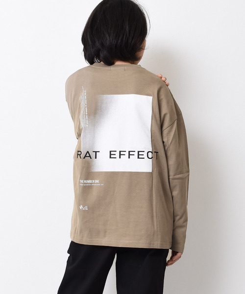 RAT EFFECT(ラットエフェクト)の「グラデーションプリントロングTシャツ(Tシャツ/カットソー・キッズ・ブラック/オフホワイト/ベージュ/グリーン/ライトグレー・130/150/160/140/120/170)」の4枚目の写真