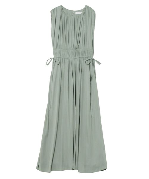 LAGUNAMOON(ラグナムーン)の「サテンウエストギャザーワンピース(ワンピース・レディース・ブラック/オリーブ/アイボリー・SMALL/MEDIUM)」の3枚目の写真