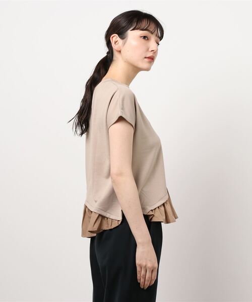 INTERPLANET（インタープラネット）の「【ＷＥＢ限定】ＣＳ裾異素材切替プルオーバー（Tシャツ/カットソー・レディース・ベージュ/オフホワイト/ブラック・FREE）」の4枚目の写真