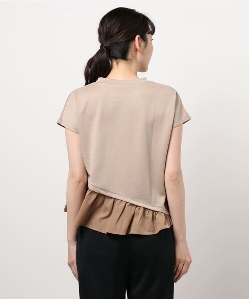 INTERPLANET（インタープラネット）の「【ＷＥＢ限定】ＣＳ裾異素材切替プルオーバー（Tシャツ/カットソー・レディース・ベージュ/オフホワイト/ブラック・FREE）」の5枚目の写真