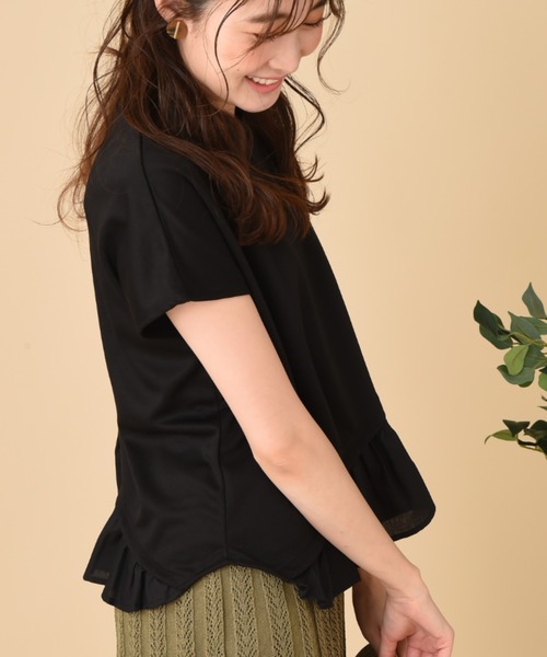 INTERPLANET（インタープラネット）の「【ＷＥＢ限定】ＣＳ裾異素材切替プルオーバー（Tシャツ/カットソー・レディース・ベージュ/オフホワイト/ブラック・FREE）」の16枚目の写真