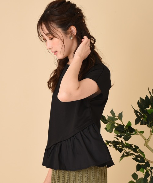 INTERPLANET（インタープラネット）の「【ＷＥＢ限定】ＣＳ裾異素材切替プルオーバー（Tシャツ/カットソー・レディース・ベージュ/オフホワイト/ブラック・FREE）」の17枚目の写真