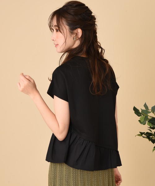 INTERPLANET（インタープラネット）の「【ＷＥＢ限定】ＣＳ裾異素材切替プルオーバー（Tシャツ/カットソー・レディース・ベージュ/オフホワイト/ブラック・FREE）」の18枚目の写真