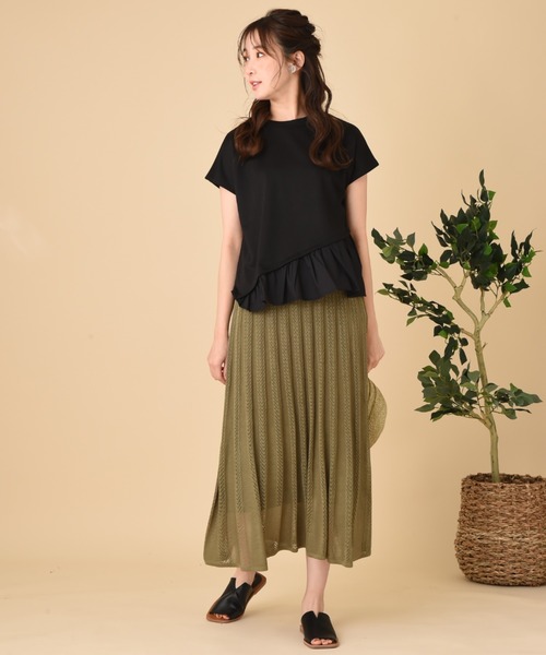 INTERPLANET（インタープラネット）の「【ＷＥＢ限定】ＣＳ裾異素材切替プルオーバー（Tシャツ/カットソー・レディース・ベージュ/オフホワイト/ブラック・FREE）」の20枚目の写真