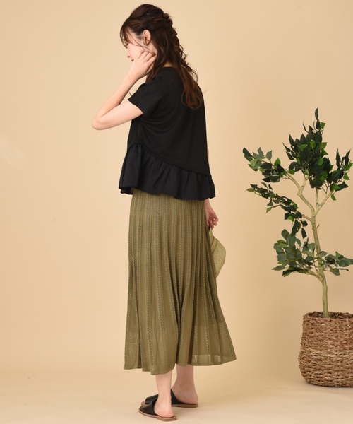 INTERPLANET（インタープラネット）の「【ＷＥＢ限定】ＣＳ裾異素材切替プルオーバー（Tシャツ/カットソー・レディース・ベージュ/オフホワイト/ブラック・FREE）」の21枚目の写真