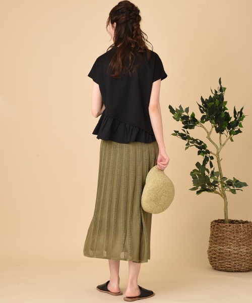 INTERPLANET（インタープラネット）の「【ＷＥＢ限定】ＣＳ裾異素材切替プルオーバー（Tシャツ/カットソー・レディース・ベージュ/オフホワイト/ブラック・FREE）」の22枚目の写真