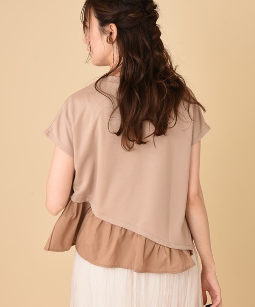 INTERPLANET（インタープラネット）の「【ＷＥＢ限定】ＣＳ裾異素材切替プルオーバー（Tシャツ/カットソー・レディース・ベージュ/オフホワイト/ブラック・FREE）」の10枚目の写真