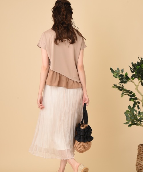 INTERPLANET（インタープラネット）の「【ＷＥＢ限定】ＣＳ裾異素材切替プルオーバー（Tシャツ/カットソー・レディース・ベージュ/オフホワイト/ブラック・FREE）」の14枚目の写真