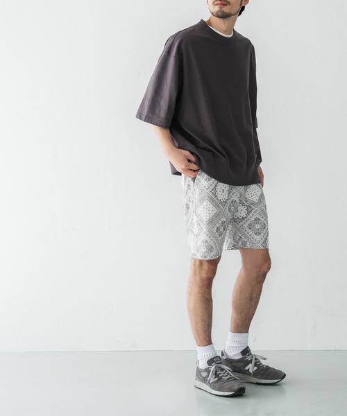 coca（coca）（コカ）の「バンダナプリントツイルハーフパンツ（その他パンツ・メンズ・ホワイト/カーキ/ブラック・M/L）」の4枚目の写真