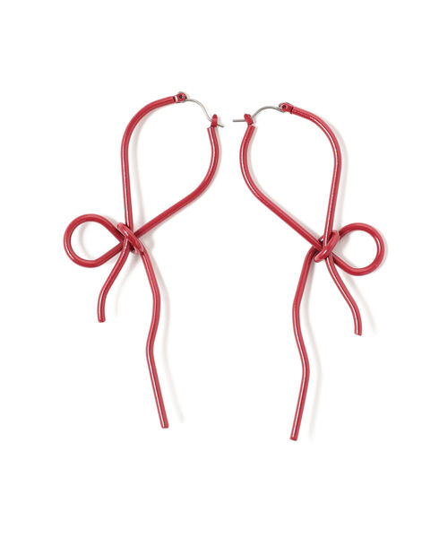 Ray BEAMS（レイビームス）の「Ray BEAMS / リボン結び ピアス（ピアス（両耳用）・レディース・ネイビー/レッド・ONE SIZE）」の2枚目の写真