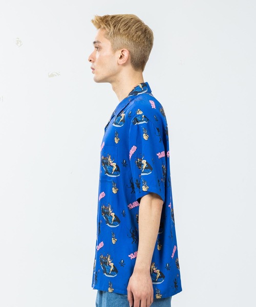 XLARGE（エクストララージ）の「S/S BURN DOWN PATTERN SHIRT（シャツ/ブラウス・メンズ・ホワイト/ブルー・S/M/L/XL）」の8枚目の写真