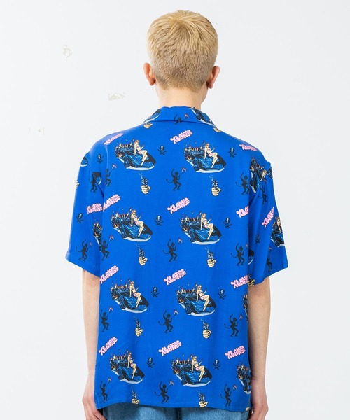 XLARGE（エクストララージ）の「S/S BURN DOWN PATTERN SHIRT（シャツ/ブラウス・メンズ・ホワイト/ブルー・S/M/L/XL）」の9枚目の写真