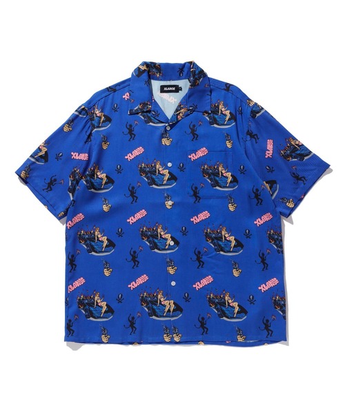 XLARGE（エクストララージ）の「S/S BURN DOWN PATTERN SHIRT（シャツ/ブラウス・メンズ・ホワイト/ブルー・S/M/L/XL）」の14枚目の写真