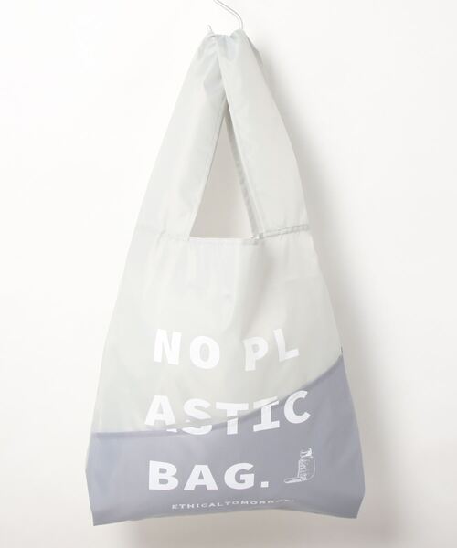 CASA FLINE（カーサフライン）の「【ETHICALTOMORROW】再生PETのBAGでNO PLASTICを叫ぶBAG（エコバッグ/サブバッグ・レディース・ホワイト/チャコールグレー/ライトグレー/ブラック/ネイビー/グレー/レッド/カーキ/オレンジ/ライトブルー/ブルー/ベージュ・FREE）」の16枚目の写真