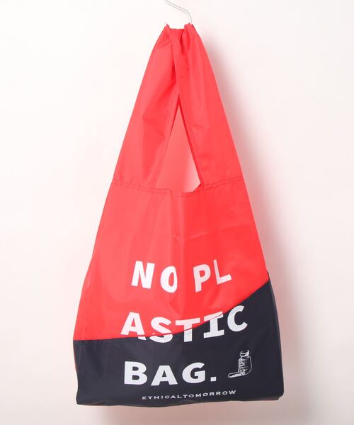 CASA FLINE（カーサフライン）の「【ETHICALTOMORROW】再生PETのBAGでNO PLASTICを叫ぶBAG（エコバッグ/サブバッグ・レディース・ホワイト/チャコールグレー/ライトグレー/ブラック/ネイビー/グレー/レッド/カーキ/オレンジ/ライトブルー/ブルー/ベージュ・FREE）」の22枚目の写真