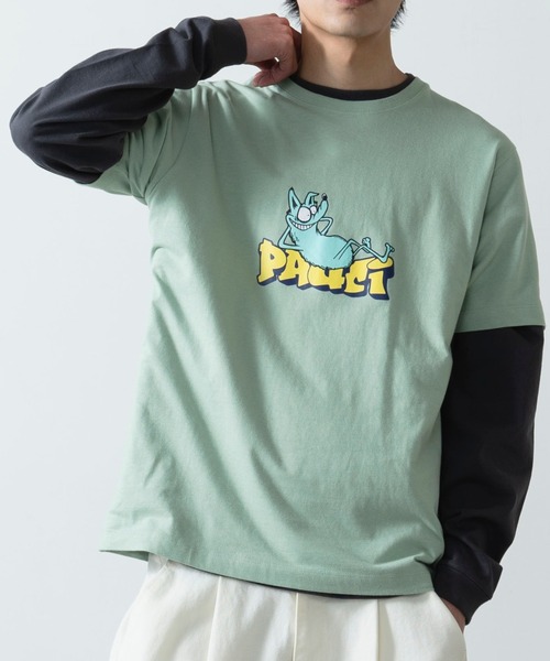 WEGO（ウィゴー）の「WEGO/キャラクターモチーフロゴプリント半袖Tシャツ（Tシャツ/カットソー・メンズ・ホワイト/グリーン系その他/ブルー・MEDIUM/LARGE/SMALL/X-LARGE）」の3枚目の写真