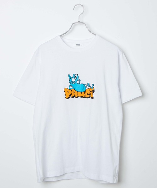 WEGO（ウィゴー）の「WEGO/キャラクターモチーフロゴプリント半袖Tシャツ（Tシャツ/カットソー・メンズ・ホワイト/グリーン系その他/ブルー・MEDIUM/LARGE/SMALL/X-LARGE）」の12枚目の写真