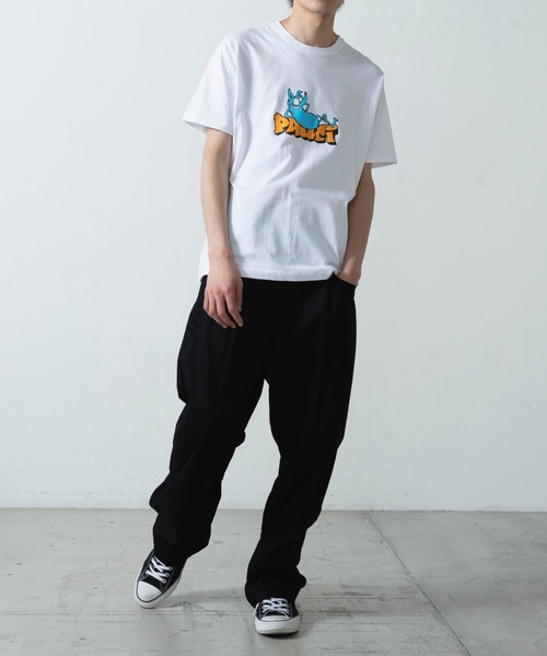 WEGO（ウィゴー）の「WEGO/キャラクターモチーフロゴプリント半袖Tシャツ（Tシャツ/カットソー・メンズ・ホワイト/グリーン系その他/ブルー・MEDIUM/LARGE/SMALL/X-LARGE）」の22枚目の写真