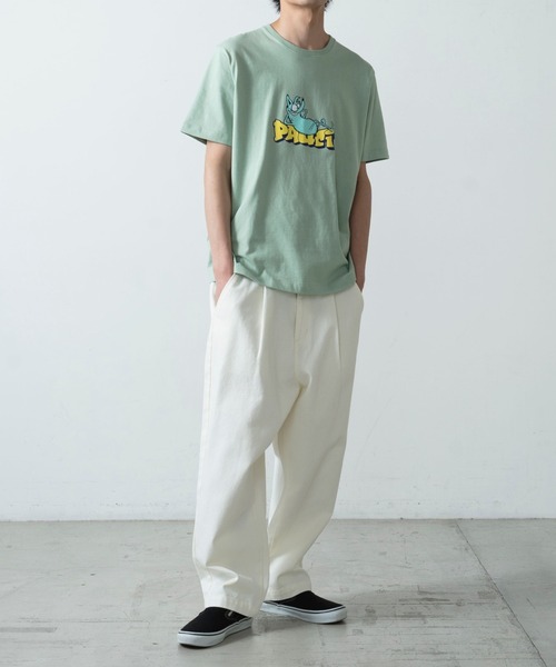 WEGO（ウィゴー）の「WEGO/キャラクターモチーフロゴプリント半袖Tシャツ（Tシャツ/カットソー・メンズ・ホワイト/グリーン系その他/ブルー・MEDIUM/LARGE/SMALL/X-LARGE）」の17枚目の写真