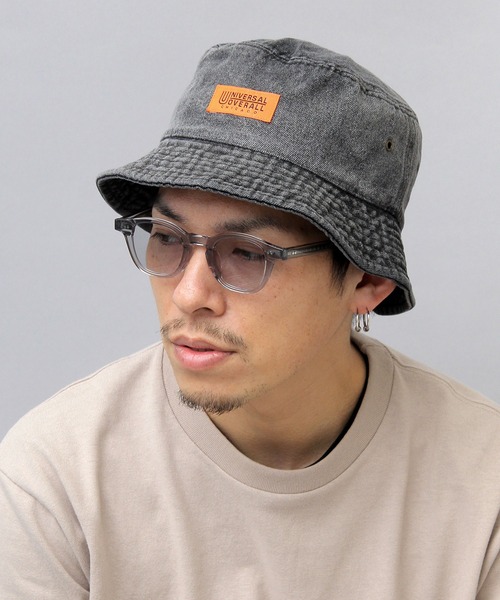UNIVERSAL OVERALL（ユニバーサルオーバーオール）の「ウォッシュド バケットハット / キャンバス / デニム / USED加工（ハット・メンズ・ホワイト/ブラック/ベージュ/インディゴブルー/ブラック系その他/ライトインディゴブルー・FREE）」の9枚目の写真