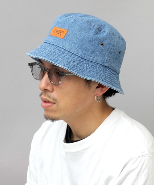UNIVERSAL OVERALL（ユニバーサルオーバーオール）の「ウォッシュド バケットハット / キャンバス / デニム / USED加工（ハット・メンズ・ホワイト/ブラック/ベージュ/インディゴブルー/ブラック系その他/ライトインディゴブルー・FREE）」の12枚目の写真