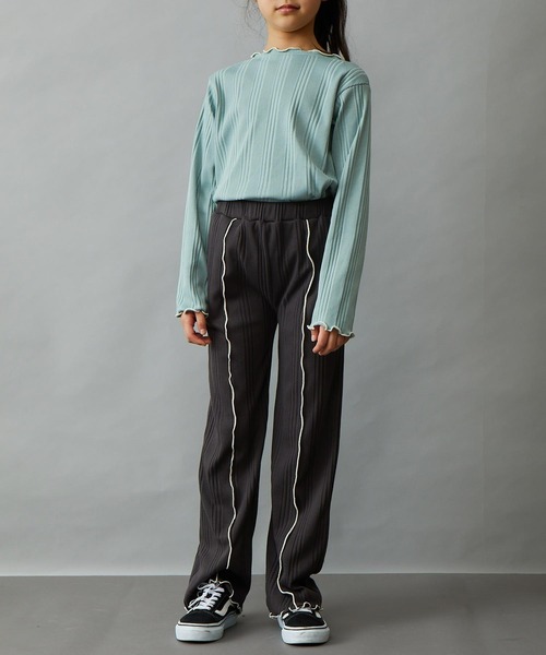 ＆yam（アンドヤム）の「配色メローランダムリブパンツ（その他パンツ・キッズ・ブルー/ブラック/ホワイト/ベージュ/グレー/オレンジ/グリーン/パープル・130-140cm/140-150cm/150-160cm/120-130cm/110-120cm）」の17枚目の写真