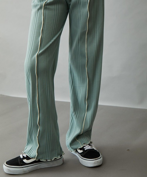 ＆yam（アンドヤム）の「配色メローランダムリブパンツ（その他パンツ・キッズ・ブルー/ブラック/ホワイト/ベージュ/グレー/オレンジ/グリーン/パープル・130-140cm/140-150cm/150-160cm/120-130cm/110-120cm）」の13枚目の写真