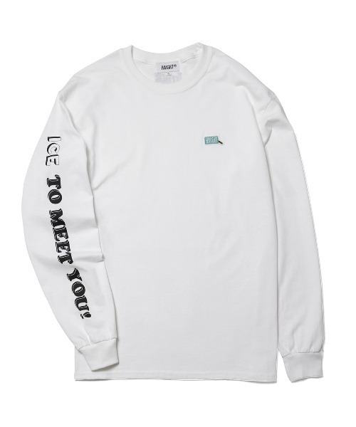 HAIGHT（ヘイト）の「ヘイト [HAIGHT] - × アイスタッシュ [ICETACHE] コラボ アイス グラフィック ロングスリーブ 長袖 Tシャツ [ICE TOO MEET YOU L/S TEE]（Tシャツ/カットソー・メンズ・アッシュグレー/ブラック/ホワイト・MEDIUM/X-LARGE/SMALL/LARGE）」の2枚目の写真