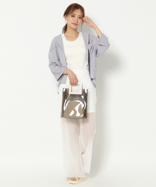 mysty woman（ミスティウーマン）の「サテン開襟シャツ 950562（シャツ/ブラウス・レディース・ベージュ/グレイッシュブルー/テラコッタ・FREE）」の8枚目の写真