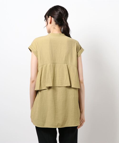 PICCIN（ピッチン）の「ワッシャーバックフリルブラウス（シャツ/ブラウス・レディース・ブラック/イエロー・M）」の4枚目の写真