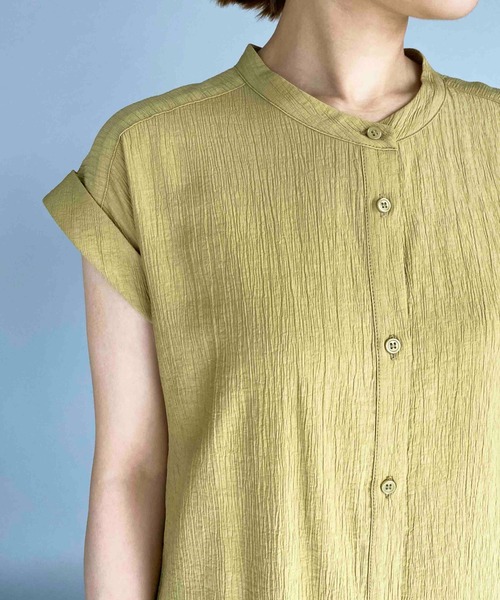 PICCIN（ピッチン）の「ワッシャーバックフリルブラウス（シャツ/ブラウス・レディース・ブラック/イエロー・M）」の2枚目の写真