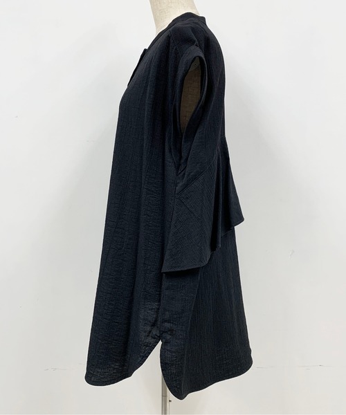 PICCIN（ピッチン）の「ワッシャーバックフリルブラウス（シャツ/ブラウス・レディース・ブラック/イエロー・M）」の7枚目の写真