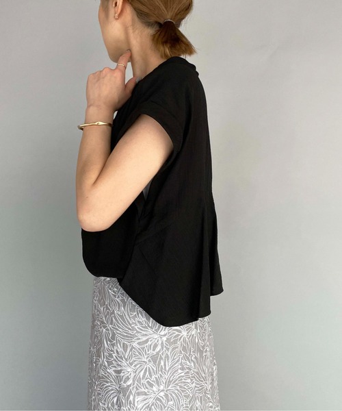 PICCIN（ピッチン）の「ワッシャーバックフリルブラウス（シャツ/ブラウス・レディース・ブラック/イエロー・M）」の21枚目の写真