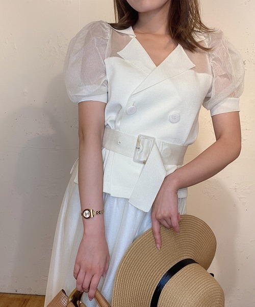 ROYAL PARTY（ロイヤルパーティー）の「グラステーラードトップス（ニット/セーター・レディース・ブラック/ベージュ/オフホワイト/グリーン・FREE）」の14枚目の写真