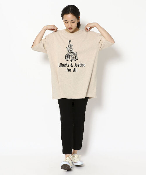 MIXTA(ミクスタ)の「MIXTA/ミクスタ LIBERTY JUSTICE BIG TEE リバティージャスティスビッグティー(Tシャツ/カットソー・レディース・オートミール・XX-LARGE)」の8枚目の写真