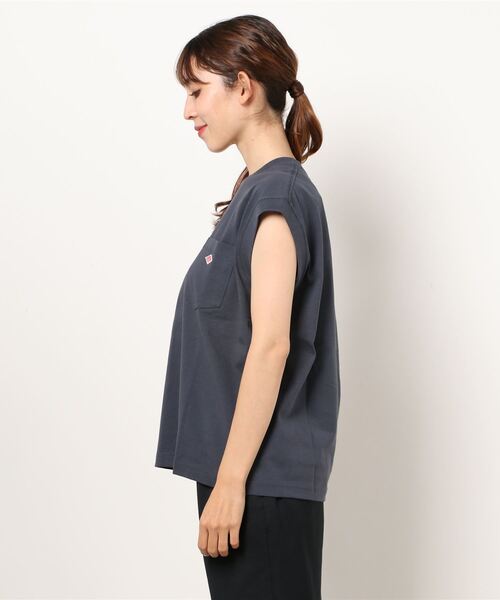 DANTON（ダントン）の「DANTON | ノースリーブカットソー WOMEN（Tシャツ/カットソー・レディース・ブラック/ライトブルー/ダークグレー/サックスブルー/グレイッシュベージュ/ホワイト・36）」の8枚目の写真