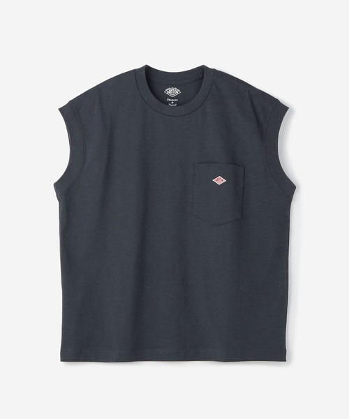 DANTON（ダントン）の「DANTON | ノースリーブカットソー WOMEN（Tシャツ/カットソー・レディース・ブラック/ライトブルー/ダークグレー/サックスブルー/グレイッシュベージュ/ホワイト・36）」の4枚目の写真