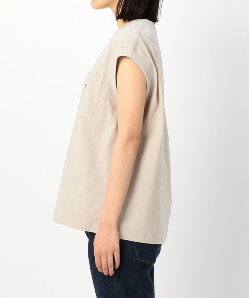 DANTON（ダントン）の「DANTON | ノースリーブカットソー WOMEN（Tシャツ/カットソー・レディース・ブラック/ライトブルー/ダークグレー/サックスブルー/グレイッシュベージュ/ホワイト・36）」の11枚目の写真