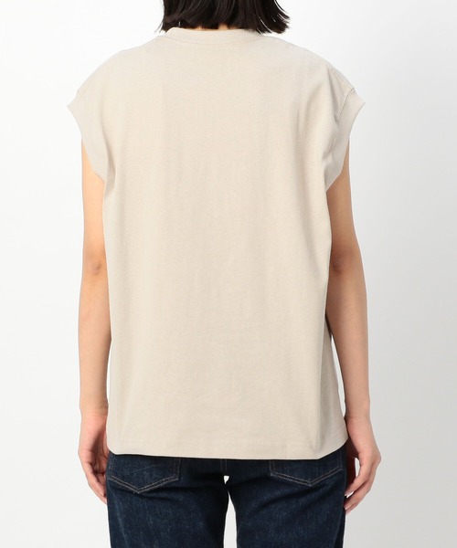 DANTON（ダントン）の「DANTON | ノースリーブカットソー WOMEN（Tシャツ/カットソー・レディース・ブラック/ライトブルー/ダークグレー/サックスブルー/グレイッシュベージュ/ホワイト・36）」の12枚目の写真