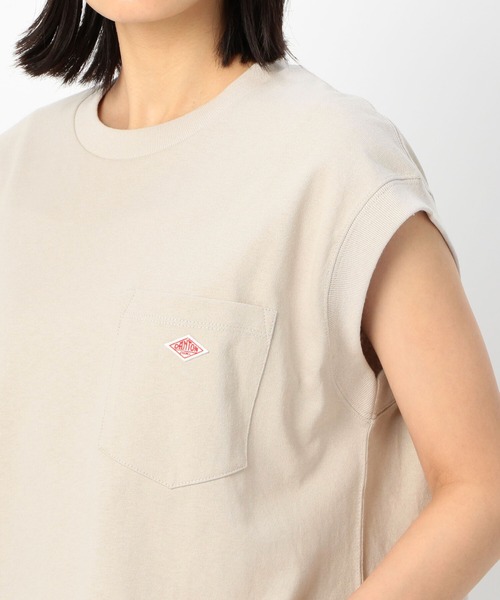 DANTON（ダントン）の「DANTON | ノースリーブカットソー WOMEN（Tシャツ/カットソー・レディース・ブラック/ライトブルー/ダークグレー/サックスブルー/グレイッシュベージュ/ホワイト・36）」の13枚目の写真