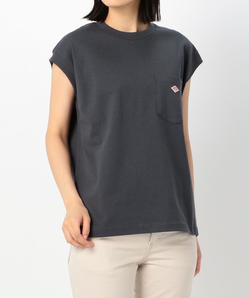 DANTON（ダントン）の「DANTON | ノースリーブカットソー WOMEN（Tシャツ/カットソー・レディース・ブラック/ライトブルー/ダークグレー/サックスブルー/グレイッシュベージュ/ホワイト・36）」の20枚目の写真