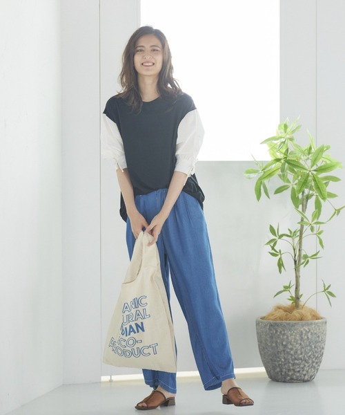 LIPSTAR（リップスター）の「ソデギャザーダンボールニットプルオーバー（Tシャツ/カットソー・レディース・ブラック/ベージュ/グリーン・M）」の9枚目の写真
